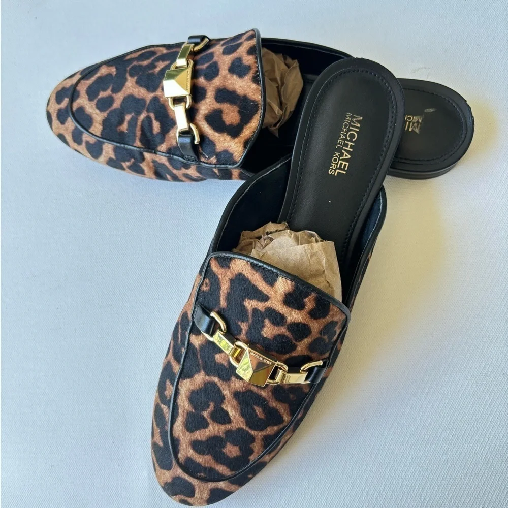 Michael Kors charlton leopard calf hair MULE